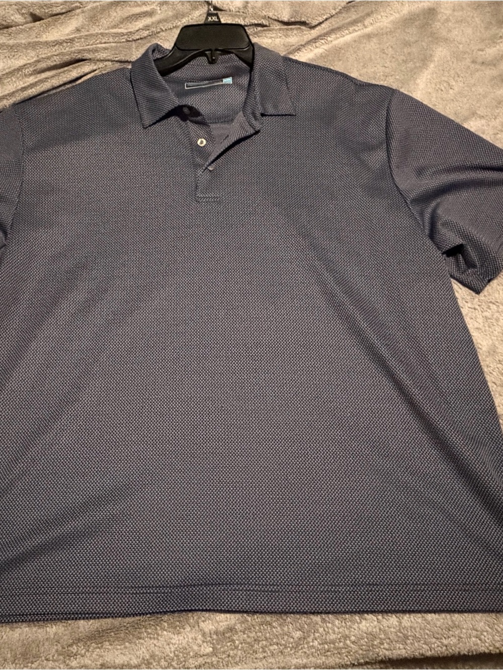 Roundtree & Yorke Men's Navy Micro-Pattern Polo